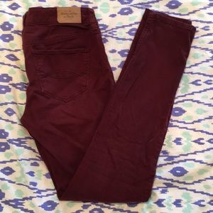 Maroon skinny pant